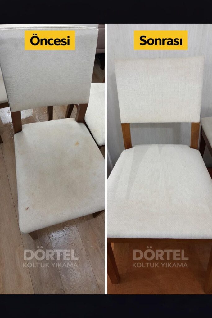Sandalye yıkama öncesi sonrası